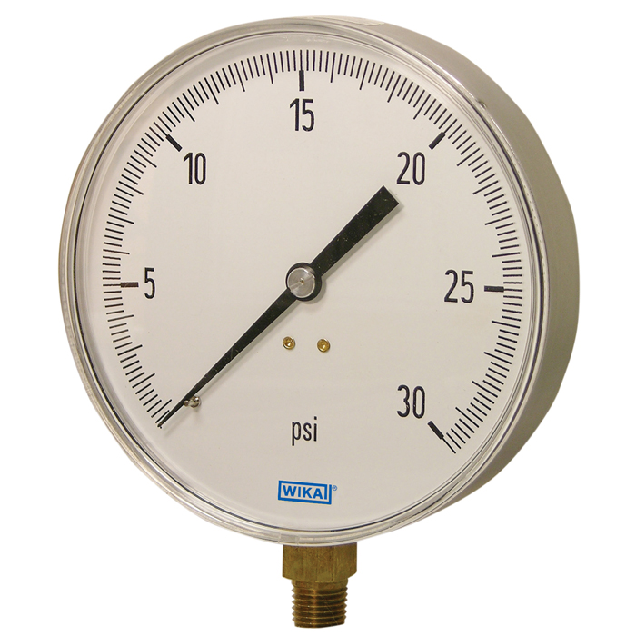111.25CT Series Brass Dry Contractor Pressure Gauge, 0 to 100 psi