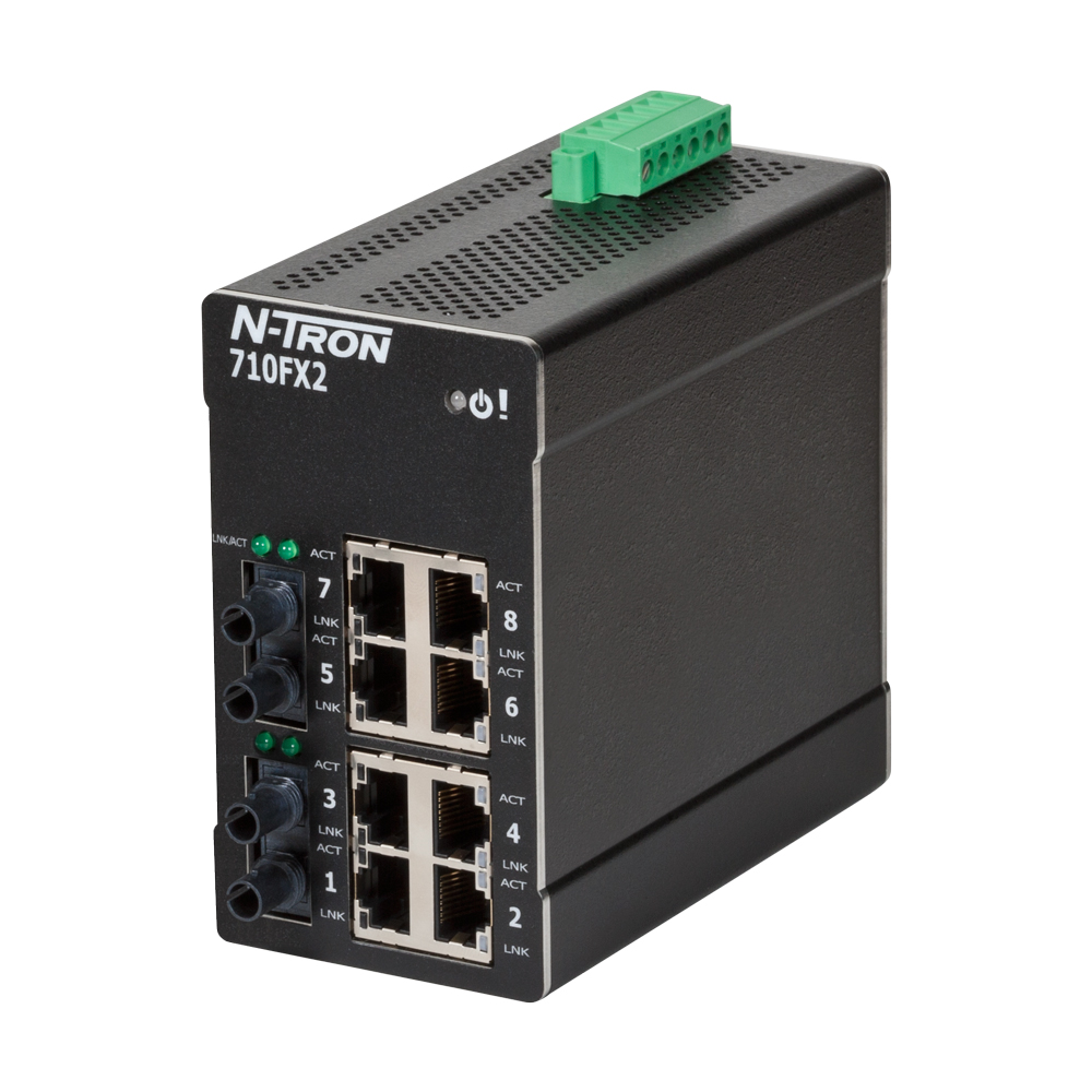 NT-700 Series, 10-Port, N-Tron 710FX2 Managed Industrial Ethernet Switch, ST 2km