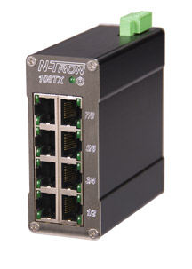 100 Series, 8-Port, N-Tron 108TX MDR Unmanaged Industrial Ethernet Switch