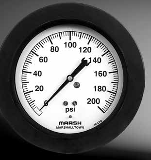 Marsh Precision Service Pressure Gauge, 3.5" Dial, 0-400PSI, 1/4"LM