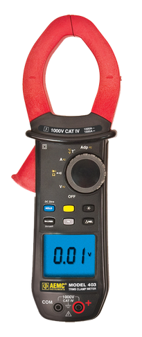 AEMC Power Clamp-on Meter Model 407 (TRMS, 1000VAC/DC, 1000AAC/1500ADC, Ohms, Continuity, Energy, Harmonics, Power, THD, Recording )