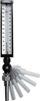 WINTERS TIM INDUSTRIAL 9" THERMOMETER, 3.5" STEM, VALOX CASE , 0/120 F&C WITH WELL