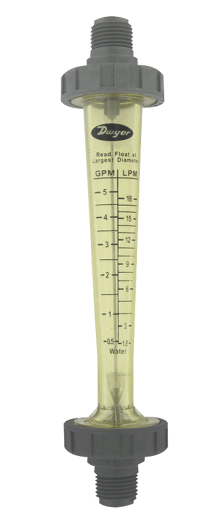 1/2" NPT Male Polycarbonate inline flowmeter