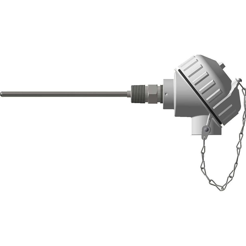 Pyromation Fixed-Sheath RTD, Single 3-Wire, 1/4" OD x 3" SS Sheath, PP Head