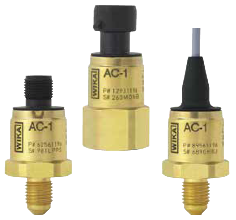 Wika AC-1 Pressure Transmitter, -30 inHg to 135 psi; 0.5-4.5 VDC Out, 3-wire ratiometric