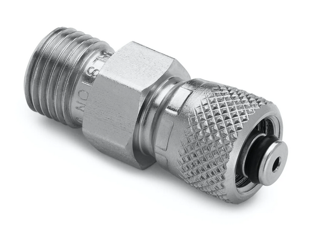 1/4" tube fitting x male Quick-test, no check-valve, S.S.