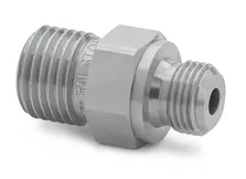 G 1/8" male BSPP (ISO 228/1) x male Quick-test, no check-valve, stainless steel