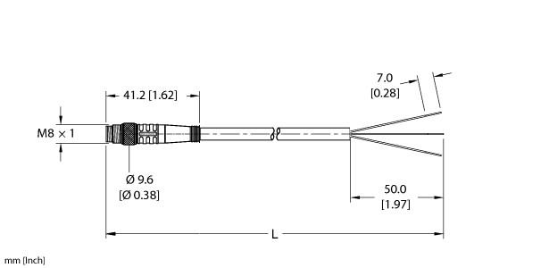 Turck Actuator and Sensor Cordset, Connection Cable (PSG 3M-5/S760)
