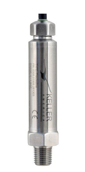 Keller Preciseline Transducer, 0.25% Accuracy, 0-20ft H2O Range, 10ft Cable, 1/4" NPT Connection