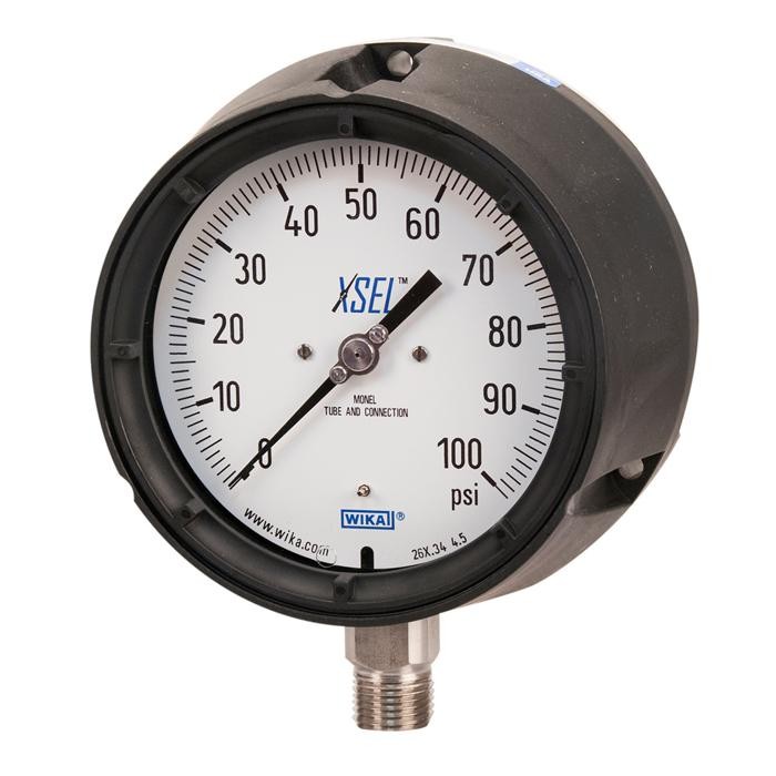 Wika 262.34 Series Industrial Monel Dry Process Gauge, 0 to 600 psi