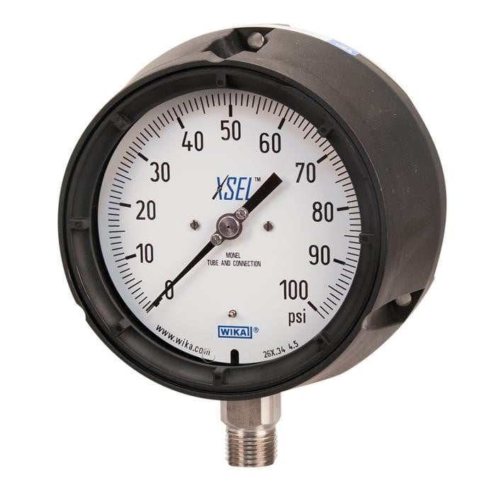 Wika 262.34 Series Industrial Monel Dry Process Gauge, 0 to 3000 psi