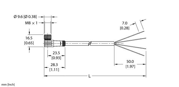 Turck Actuator and Sensor Cordset, Connection Cable (PKW 4M-40)