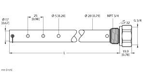 Turck Accessories, Coaxial Tube, For LS-5 Series (LSCT-34-2000)
