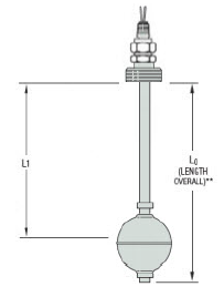 LS-800-3-SS-SS-SPST-100-GR1-1, L1: 12" NO, L0: 14.000" (5 MOQ)
