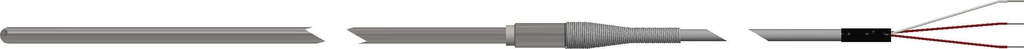 Pyromation Spring-Loaded RTD, Single 3-Wire, 1/4" OD, 7" SS Sheath