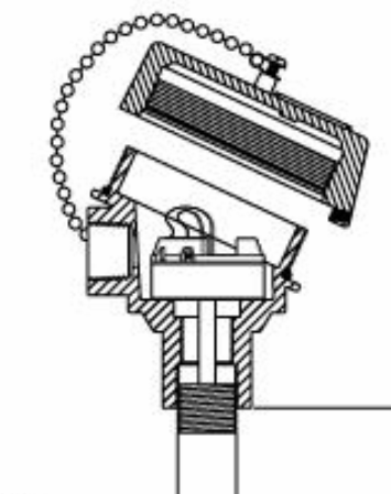 Wika TC10-2 Internal spring loaded TC assembly, Type J, 9" Stem Length