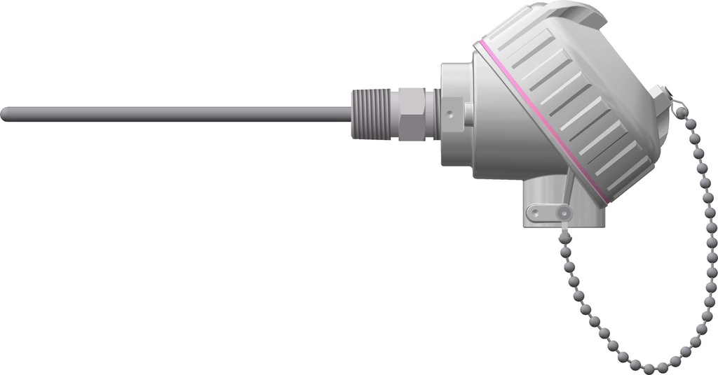 TYPE K THERMOCOUPLE, 1/4" X 6", 1/2"SS THREAD, WITH HEAD UNGROUNDED GROUNDED (