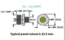 Turck Actuator and Sensor Receptacle, Front Mount (FS 4.5-0.5/14.5/NPT)