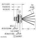 Turck Actuator and Sensor Receptacle, Front Mount (EFSBH-A5.500.2-0.5)