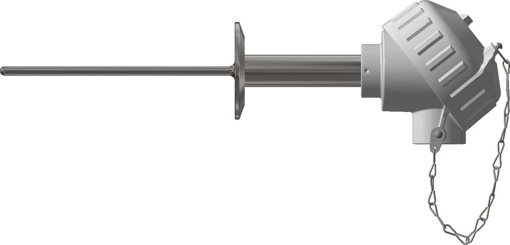 Pyromation CIP Sanitary-Connected RTD, Dual 3-Wire, 1/4" OD x 6" Immersion, 1-1/2" OD SS Tri-Clamp, PP Head