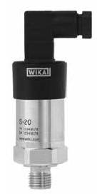 Wika S-20 Pressure Transmitter, 0-200 PSI, 4-20mA, 1/4" NPT, Mini Hirschman Connector