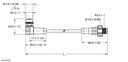 Turck Actuator and Sensor Cordset, Extension Cable (EKRT-ESRT-A4.400-WE8K-2)