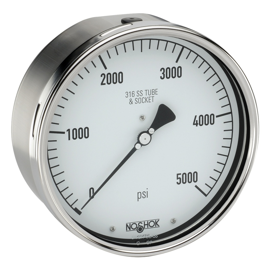 500 Series Stainless Steel Liquid Filled Pressure Gauge, 0 psi to 1,500 psi, 304SS Front Flange