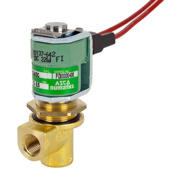 257 Series Pilot Solenoid Valve, 120 VAC, Brass, 2 Way-2/2 NC