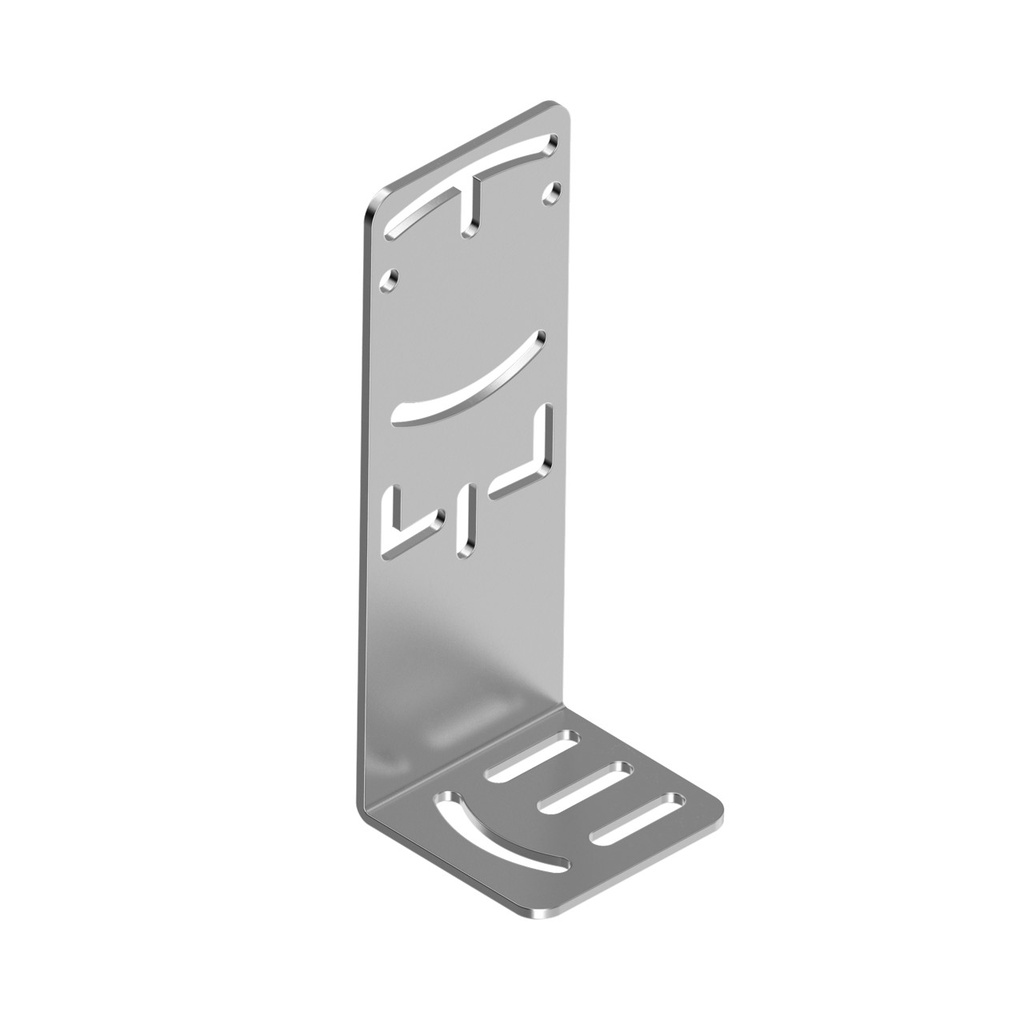 Banner Bracket: Stainless Steel Right-Angle; 14-ga Stainless Steel; Clearance for M4 (no 8) Hardware; +/- 12 Degree Tilt Adjustment (SMBQ76A)