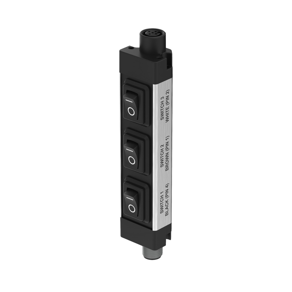 Banner Accessory: 3 Rocker Switch; 30 V dc; 4 A; M12 Male-Female QDs (LC28PB2-3Q)