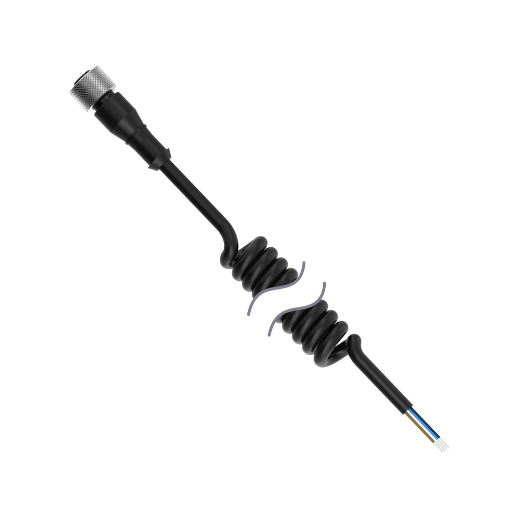 Cordset A-Code M12 To Flying Leads Single Ended Coiled (MQDC-401.7M-PUR-C)