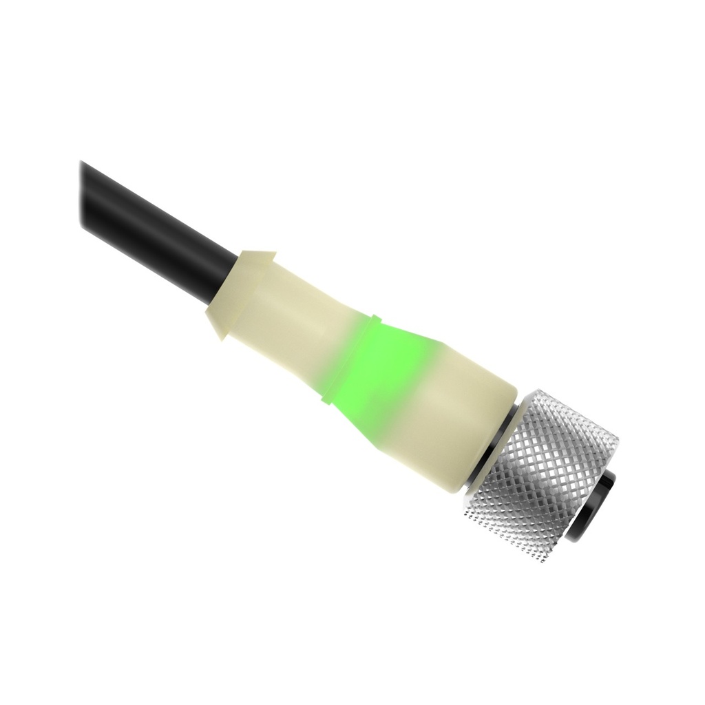 Cordset Lighted A-Code M12 Single Ended (MQDC-530-GYP)
