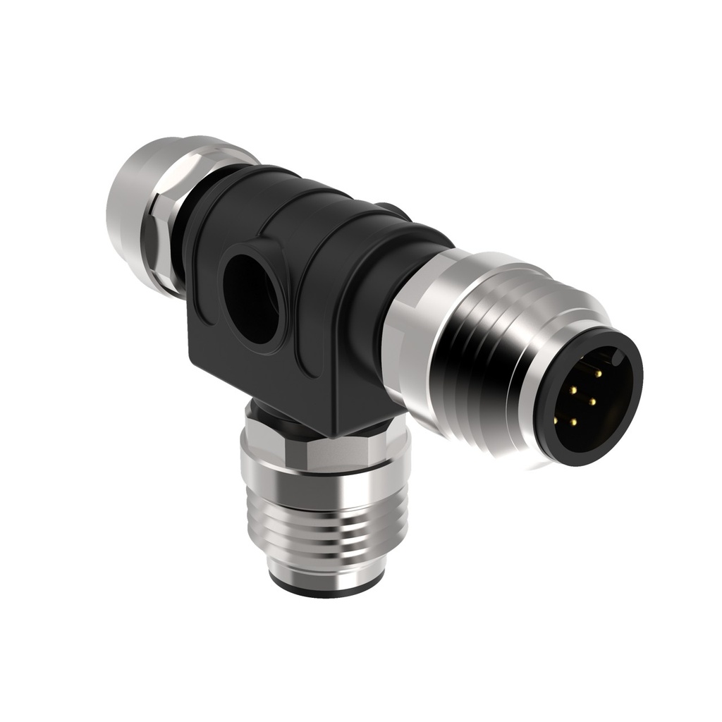 Banner SI-RF Safety Switch; T Adapter for Connecting Local Manual Reset Button; IP68 Rated (SI-RFA-TK)