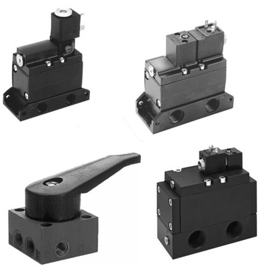 AVENTICS 56x Series Directional Poppet Valve, G 1/4 BSP, 3/2 NO / NC, Manual Override w/Detent, Basic Valve w/o Coil