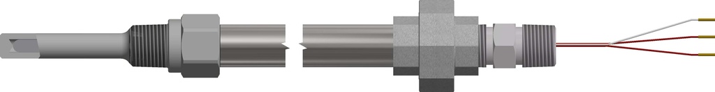 Pyromation Spring-Loaded RTD, Single 3-Wire, 1/4" OD, 4" Thermowell (SS, 1/2 NPT)