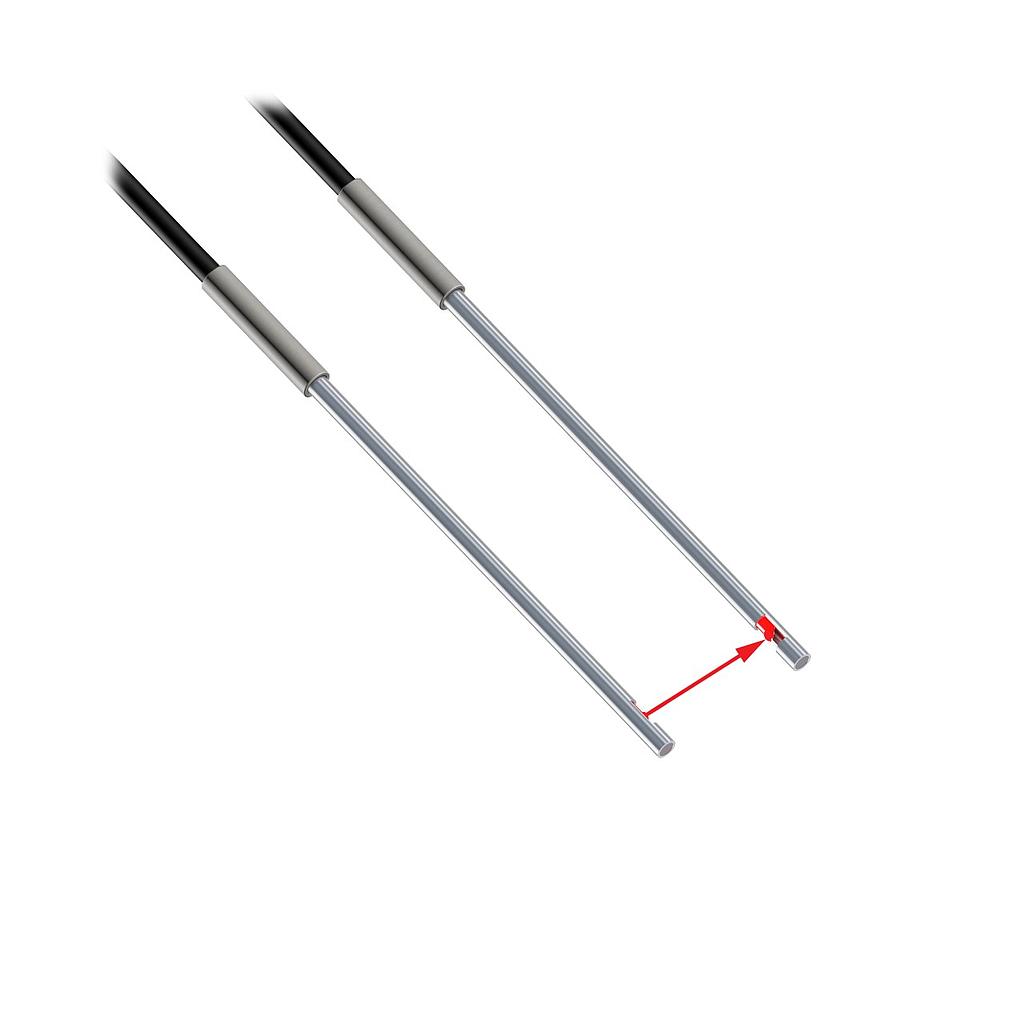 Banner Plastic Fiber, Opposed Mode; Core Dia.: 1.5 mm; Fiber Length 2 m; Probe, Sideview; Free cut (PIPS66U)