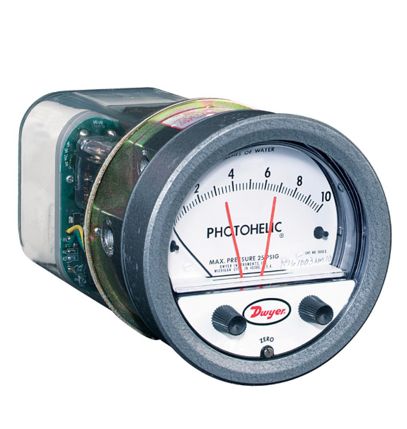 Dwyer Photohelic® Pressure Switch/Gauge, 0-8.0" H2O Range 