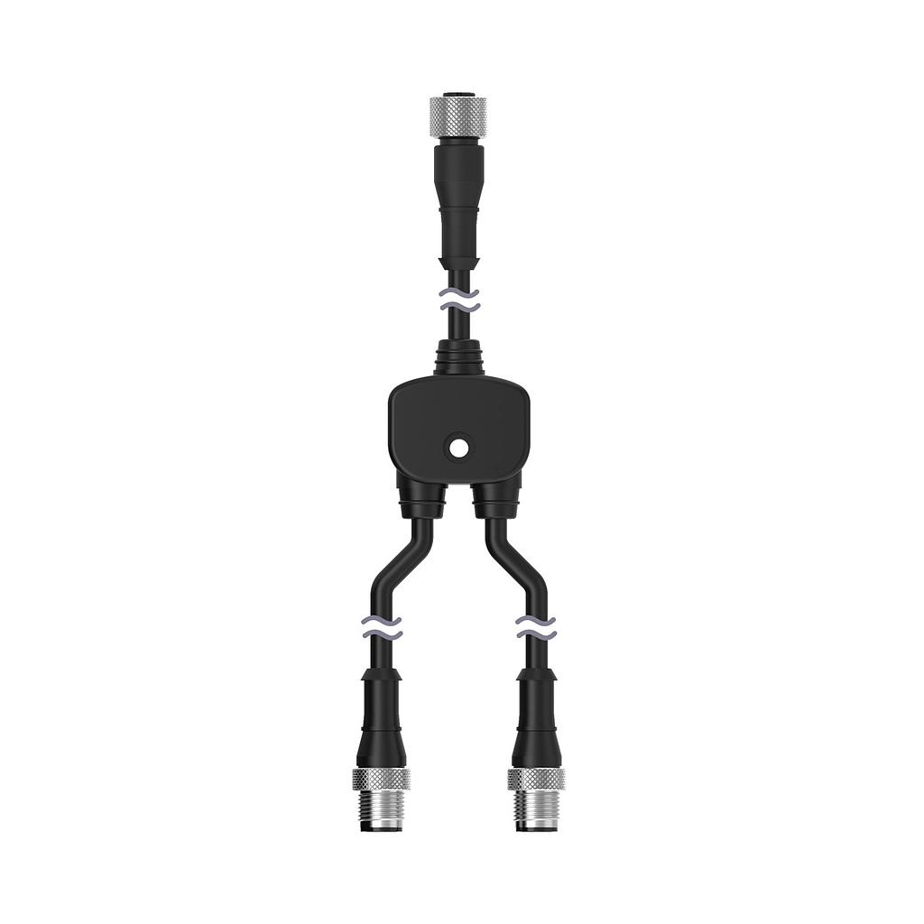Banner Splitter Cable; 5-pin M12 female trunk; Two 5-pin M12 male branches; For dual power sources (CSRB-M1253.28M1253.28M1253.28)