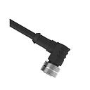 Banner Cordset: Single-Ended MICRO; 4-pin Right-Angle Female C Code; 2 m (6.56 ft) 4x22 Black PVC Jacket; Nickel-Plated Brass Coupling Nut (MQAC2-415RA)