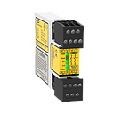 Banner Safety Relay Module for Two-Hand Control Buttons; Supply Voltage: 24 V ac/dc; Safety Input: Two Buttons With Complementary PNP or Relay Outputs; Safety Output: 2 NO, 6 A; Aux Output: None; Terminal Block: Removable; Width: 22.5 mm; Self-Checking Circuitry (AT-FM-10K)