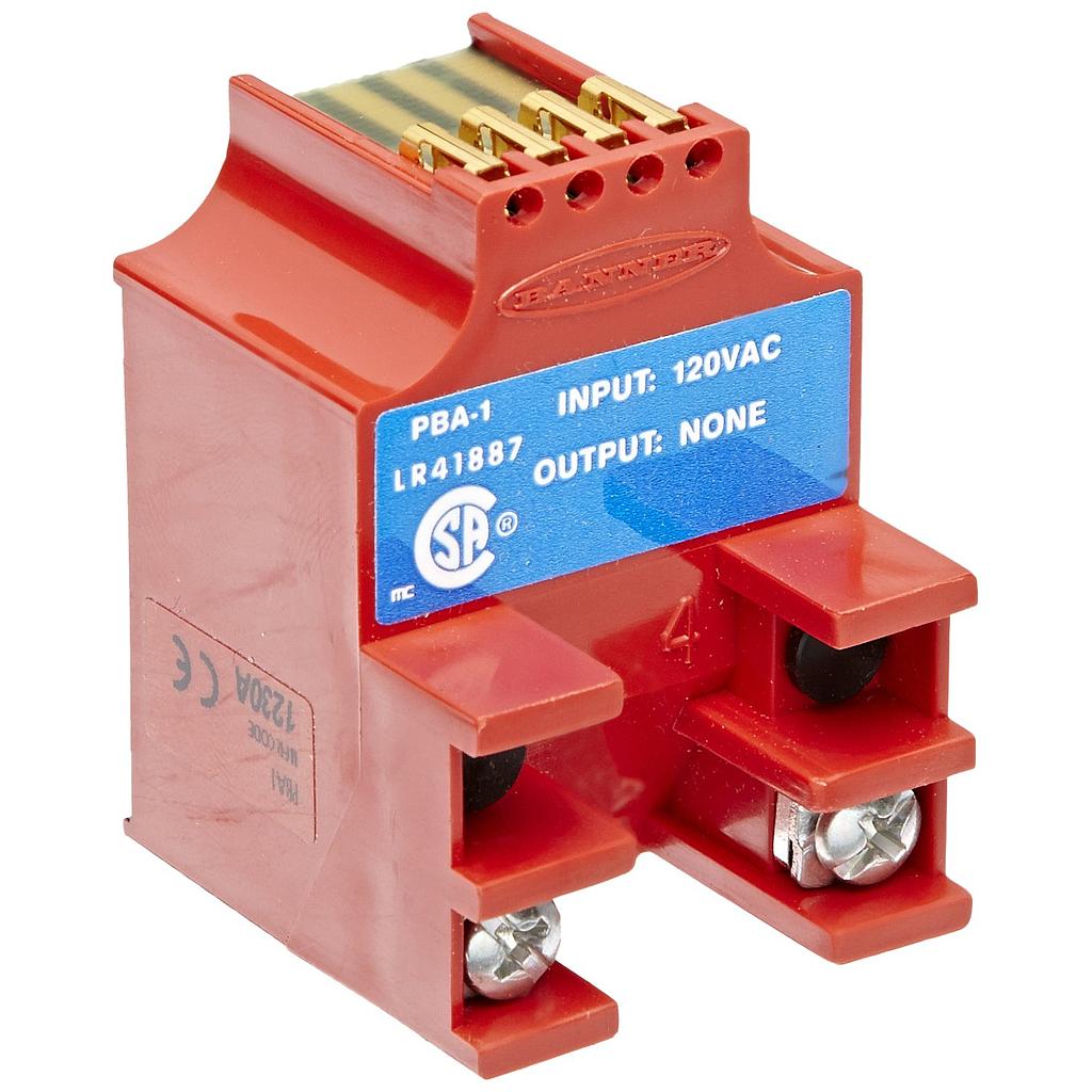 Banner MULTI-BEAM: 3 and 4 wire power block; Range: depends on Sensor; Input: 105-130 V ac; Output: For emitters only; Wiring Chamber (PBA-1)