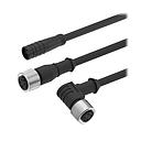 Banner Cordset: Single-Ended 1/2 in; 5-pin Right-Angle Female C code; 10 m 5x22 Shielded Black PVC Jacket; Nickel-Plated Brass Coupling Nut (MQVR3S-530RA)