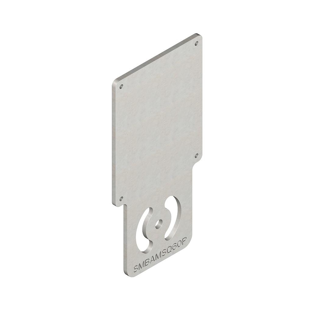 Banner Bracket: Flat SMBAMS Series for Mounting Q60; Articulation Slots for 90-plus Degree Rotation; 12-ga. 300 Series Stainless Steel (SMBAMSQ60P)
