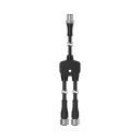 Banner M12 QD Splitter Cable; 8-pin Double-ended with 0.3 Female Branches and; Male Rotatable Trunk Connector; 2.5 m Trunk Length; 8x22 GA 8 ft Trunk 1 ft Branch (CSB-M1288M1281)