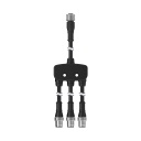 Banner M12 QD Splitter Cable; 8-pin; 0.3 m Female Branches Unterminated Trunk; 8 m (25 ft); 8x22 GA 25 ft Trunk 1 ft Branch (CSB-UNT825M1281)