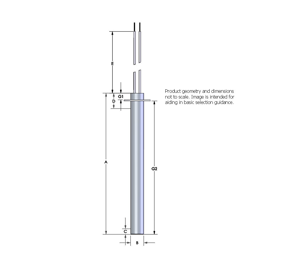 Watlow 3/4" FIREROD Cartridge Heater, 8.5" Len., 240V, 3000W, Alloy 800 Sheath, Pins Only
