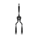 Banner Splitter M8M to M8F and M8F Connectors; 3-pin, Non-Shielded, IP68, AWG 24; Black PUR cord, Straight Connectors; Trunk: 0.2 m; Branches: 0.2 m (CSB-M831M831)