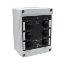 Banner Wireless Q120 Pendant Node 900 MHz; Integrated Battery and 10-30 V dc power terminals; Six Independently Controlled Push Button Inputs; Six sets of Green and Red LED Indicator Lights (DX80N9Q120BL-RG)