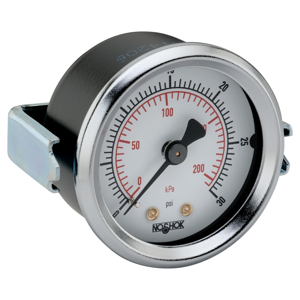 100 Series Pressure Gauge, 0-100 psi, Steel Case Panel Mount, Glass Lens