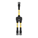 Banner SGS Safety Grid System, Accessory Muting; Connection Cable for x and L Configuration; M12 QD Splitter Cable; 4-pin Straight Female 0.3 m (1 ft) Trunk; Two Straight 4-pin Female Branches 0.3 m (1 ft); Black Jacket; Nickel-Plated Brass Coupling Nuts (SGSA-MCS-2)